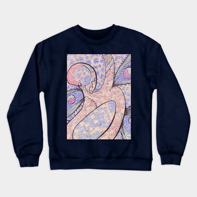 Abstract original spiral drawing Crewneck Sweatshirt by Rebecca Abraxas - Brilliant Possibili Tees